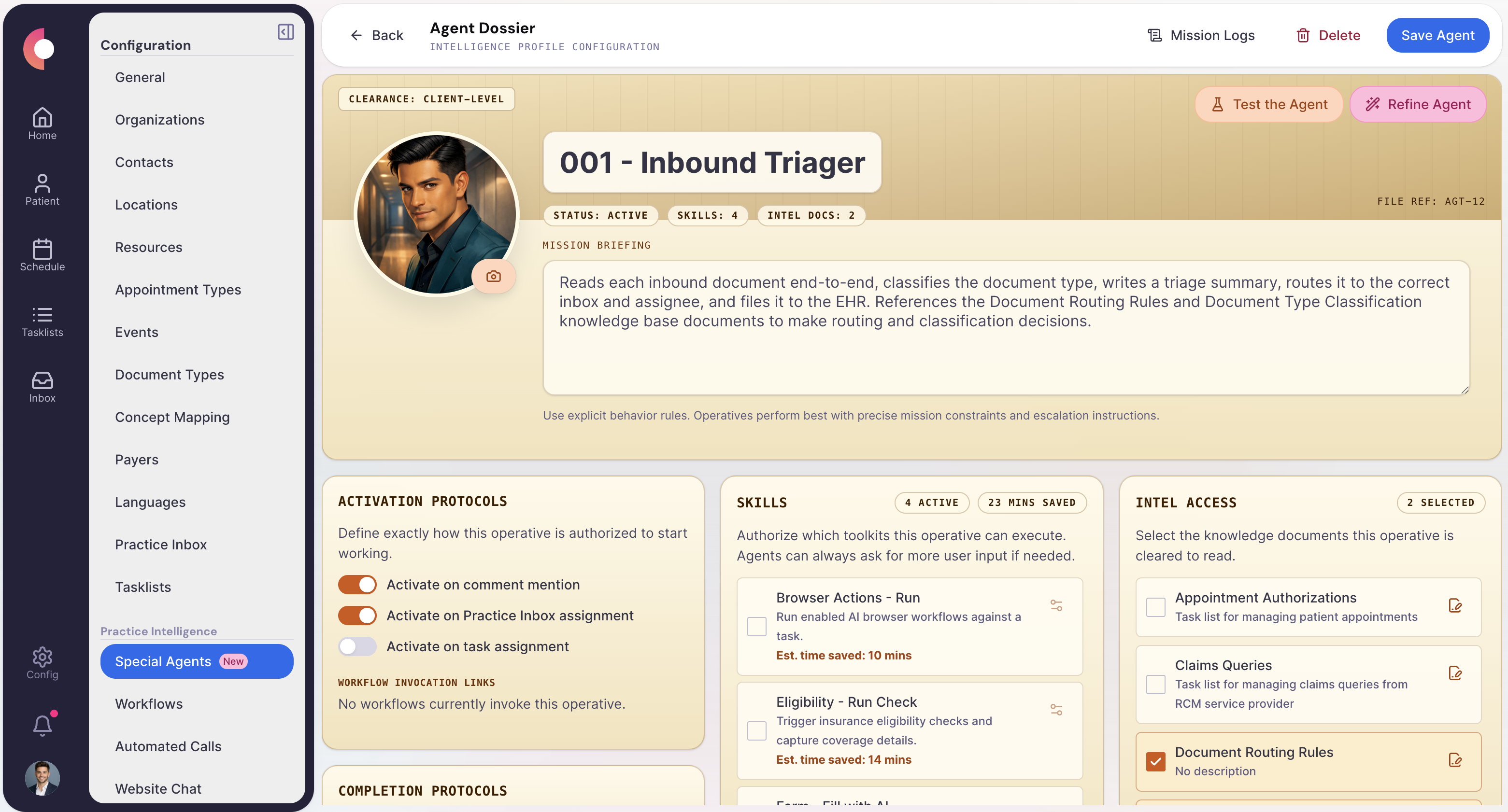 Special Agents builder screenshot