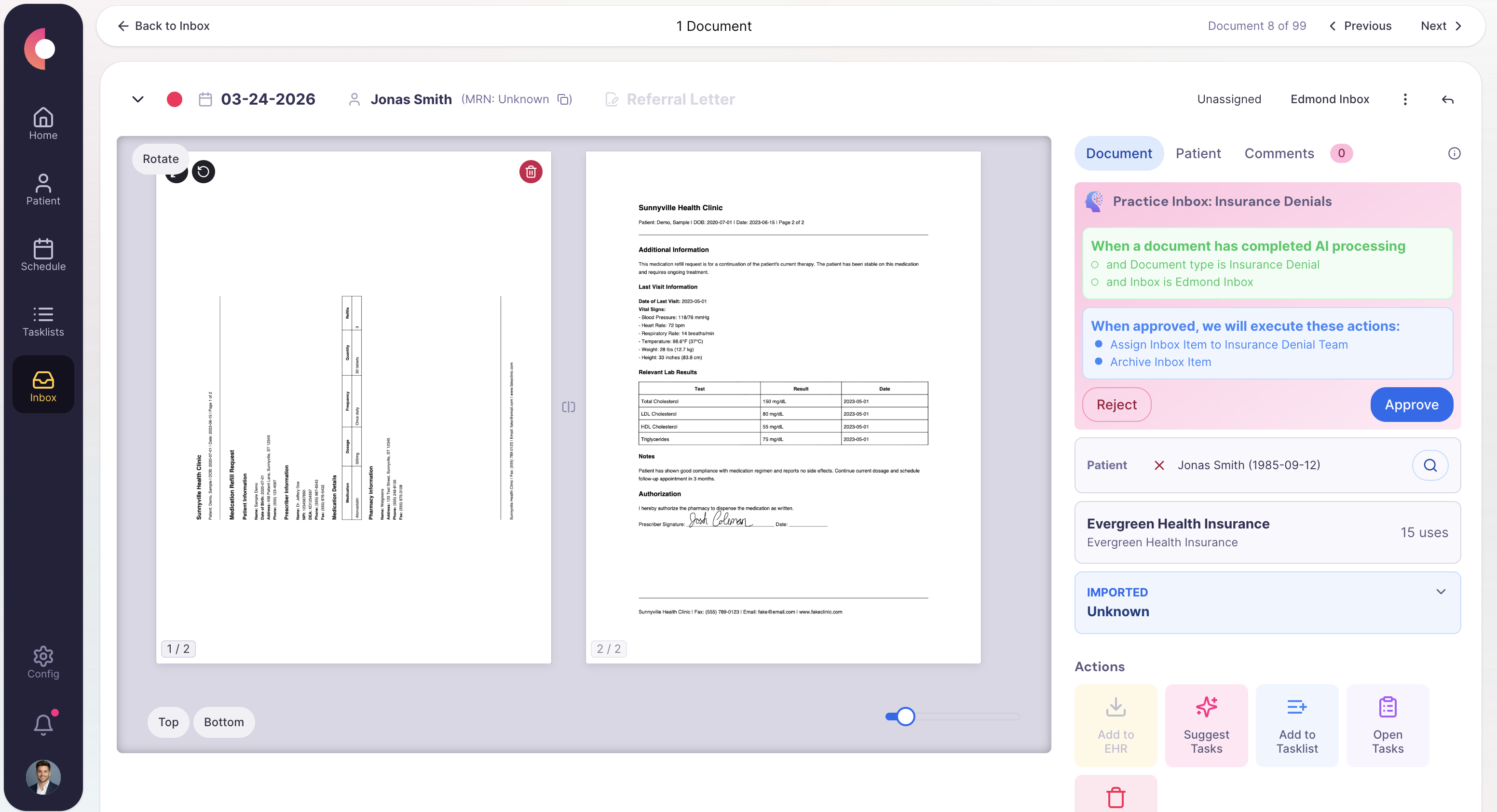 Task detail with audit trail screenshot