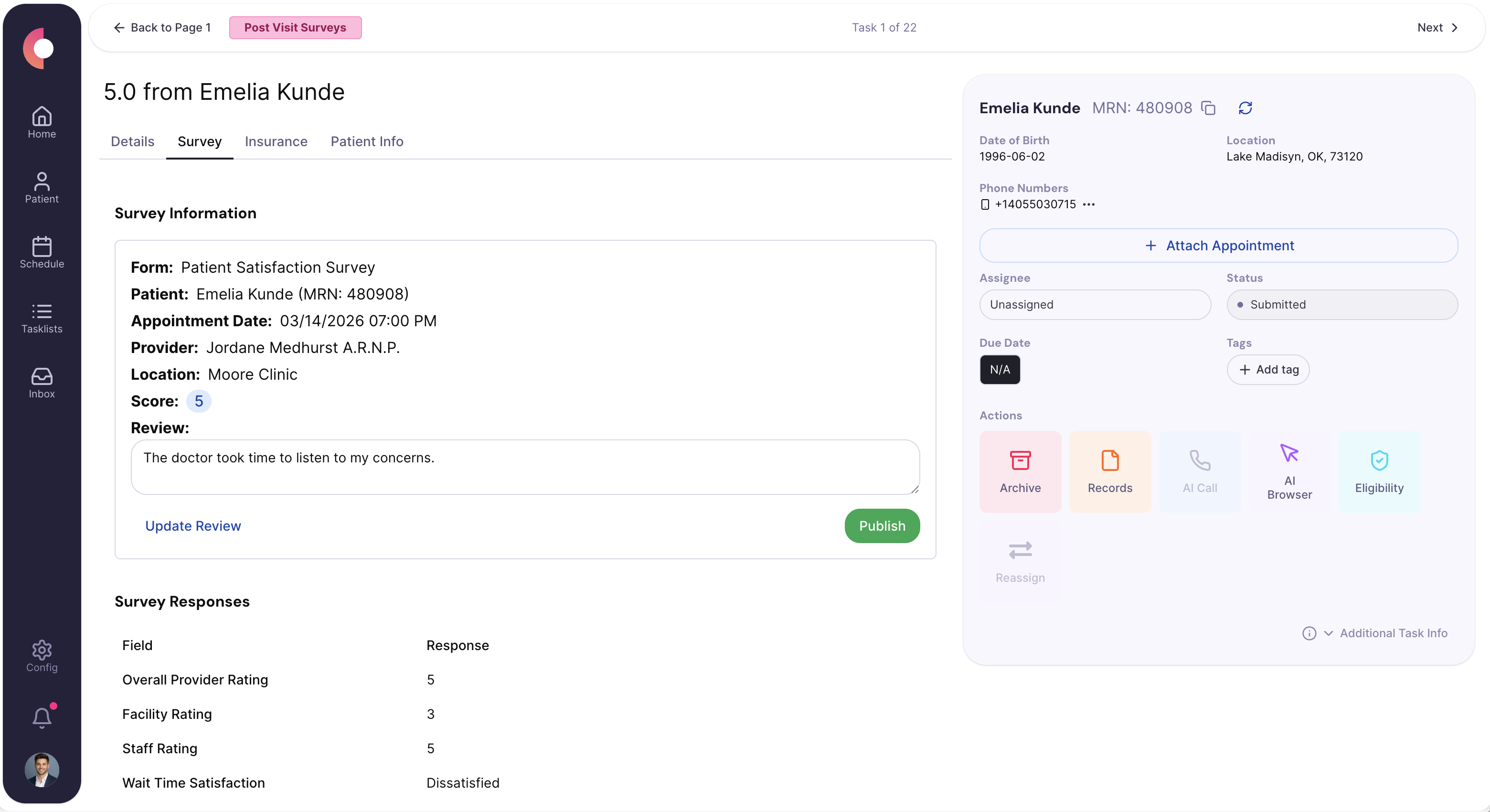 Outreach worklist screenshot