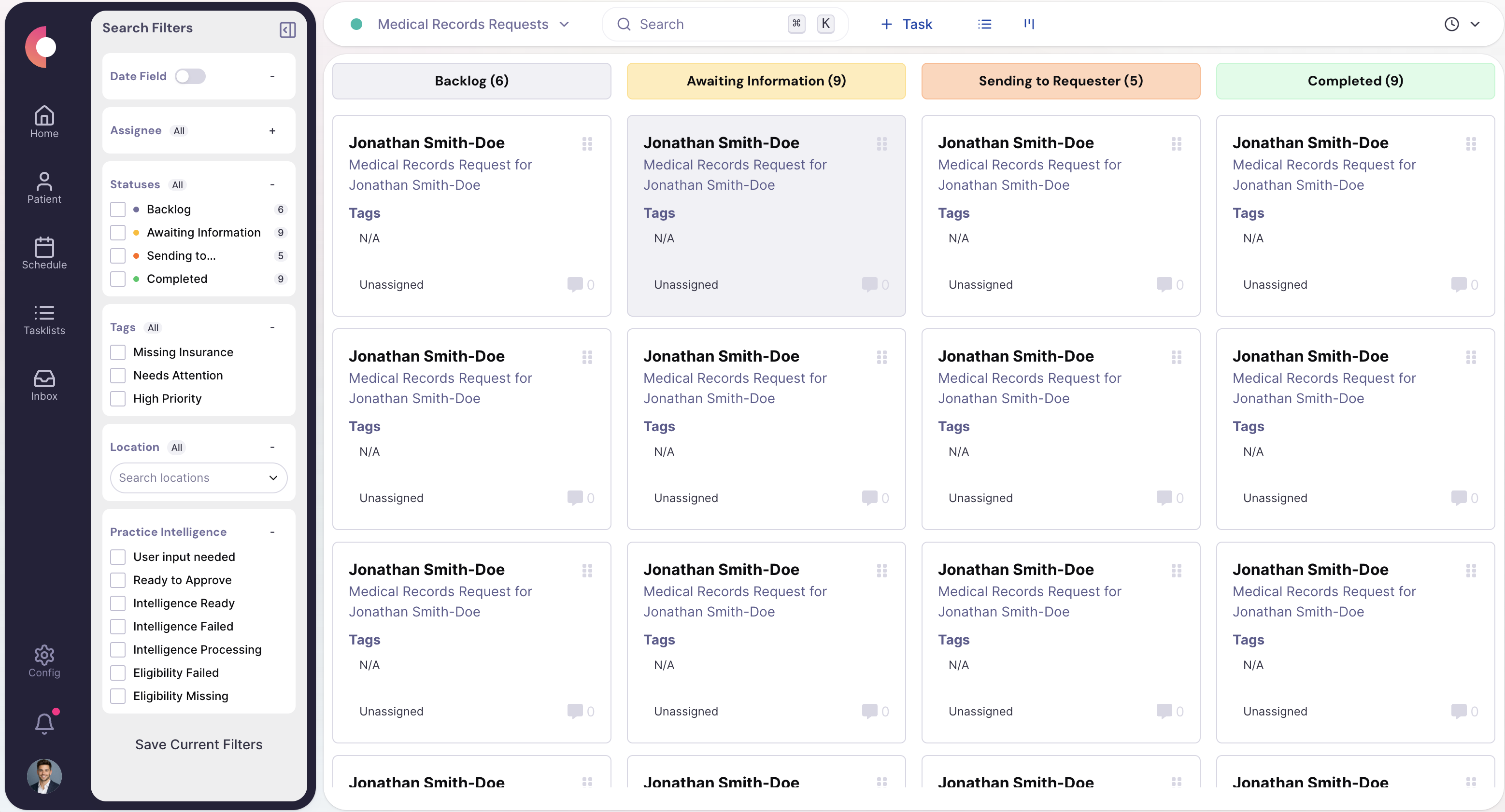 Records request queue screenshot